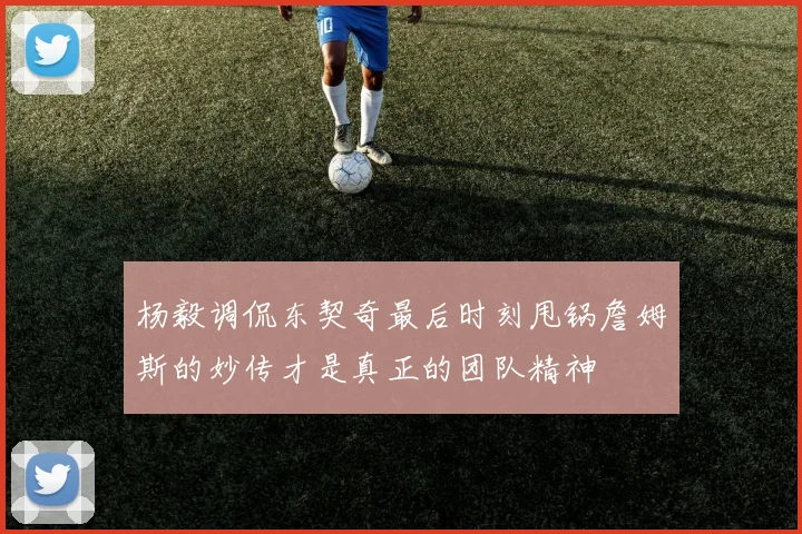 杨毅调侃东契奇最后时刻甩锅詹姆斯的妙传才是真正的团队精神
